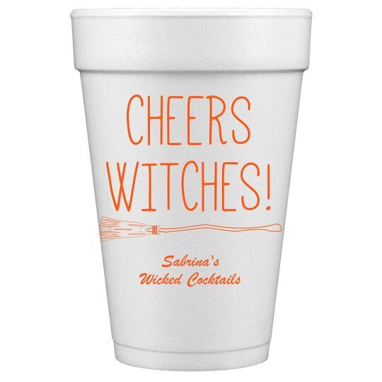Cheers Witches Halloween Styrofoam Cups